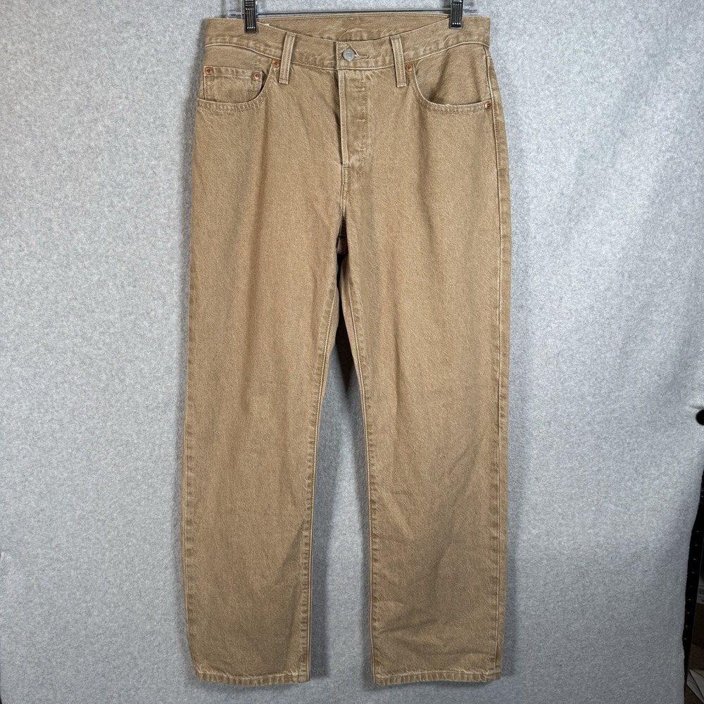 Levi's 90s mid‎ rise loose jeans womens 28" measures 31" brown button fly pants
